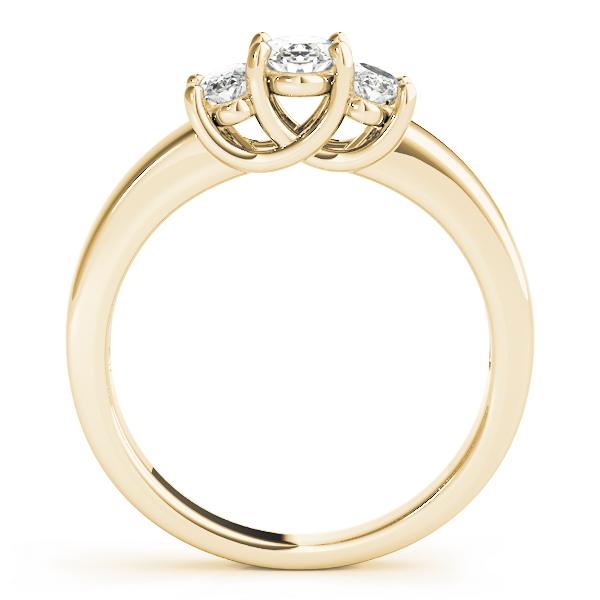 1 ct tw Three Stone Oval Cut Engagement Ring F Color VS Clarity Diamonds GIA Center