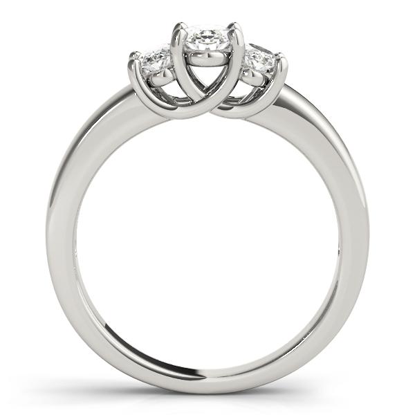 1 ct tw Three Stone Oval Cut Engagement Ring F Color VS Clarity Diamonds GIA Center