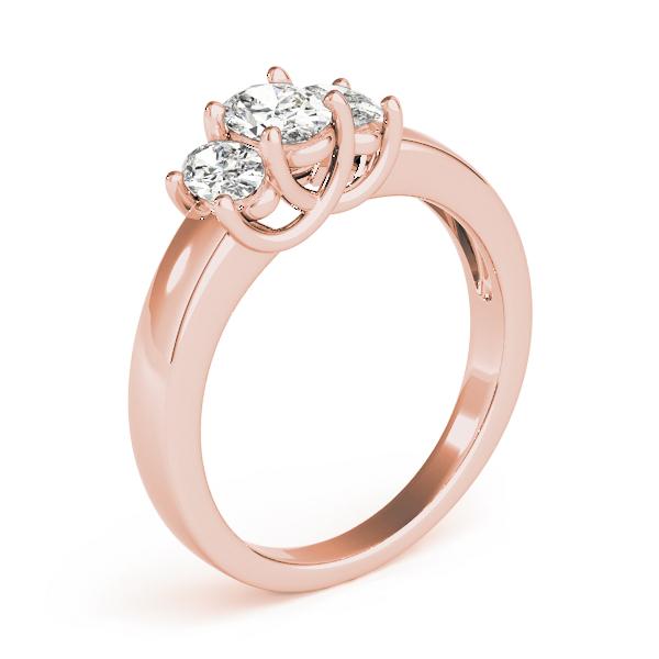 1 ct tw Three Stone Oval Cut Engagement Ring F Color VS Clarity Diamonds GIA Center