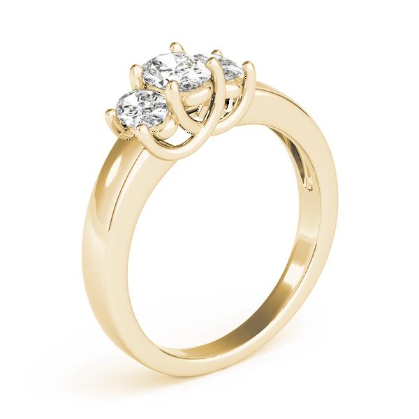 1 ct tw Three Stone Oval Cut Engagement Ring F Color VS Clarity Diamonds GIA Center