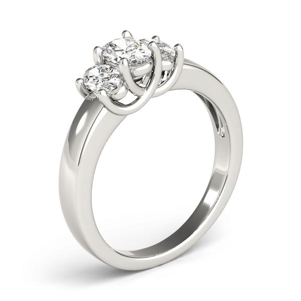 1 ct tw Three Stone Oval Cut Engagement Ring F Color VS Clarity Diamonds GIA Center