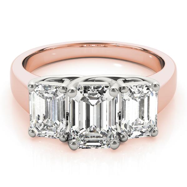 1 1/2 ct tw Three Stone Emerald Engagement Ring F Color VS Clarity Diamonds GIA Center