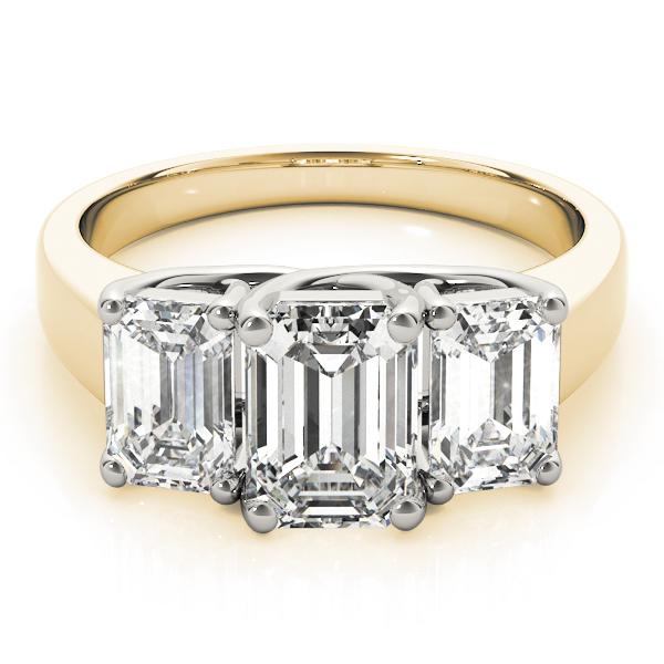 1 1/2 ct tw Three Stone Emerald Engagement Ring F Color VS Clarity Diamonds GIA Center