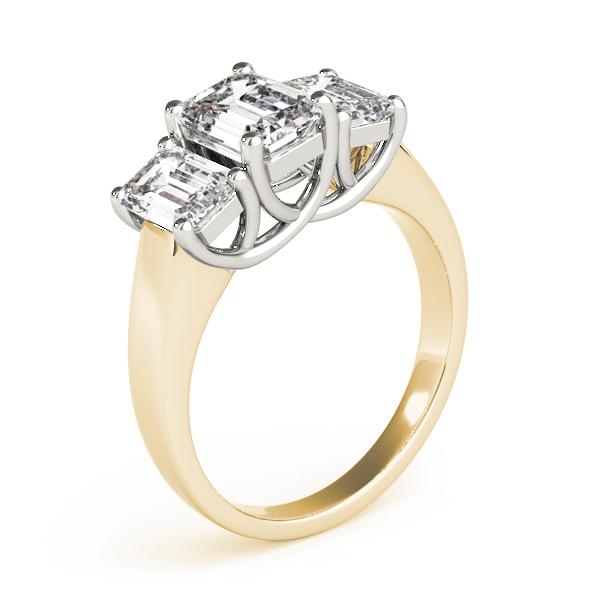 1 1/2 ct tw Three Stone Emerald Engagement Ring F Color VS Clarity Diamonds GIA Center