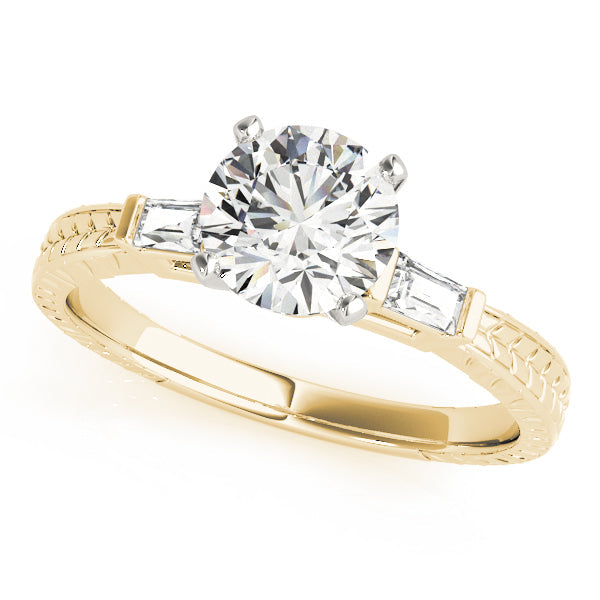 1 ct tw Three Stone Baguette Baguette Cut Engagement Ring F Color VS Clarity Diamonds GIA Center