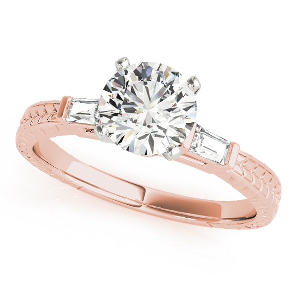 1 ct tw Three Stone Baguette Baguette Cut Engagement Ring F Color VS Clarity Diamonds GIA Center