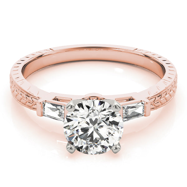 1 ct tw Three Stone Baguette Baguette Cut Engagement Ring F Color VS Clarity Diamonds GIA Center
