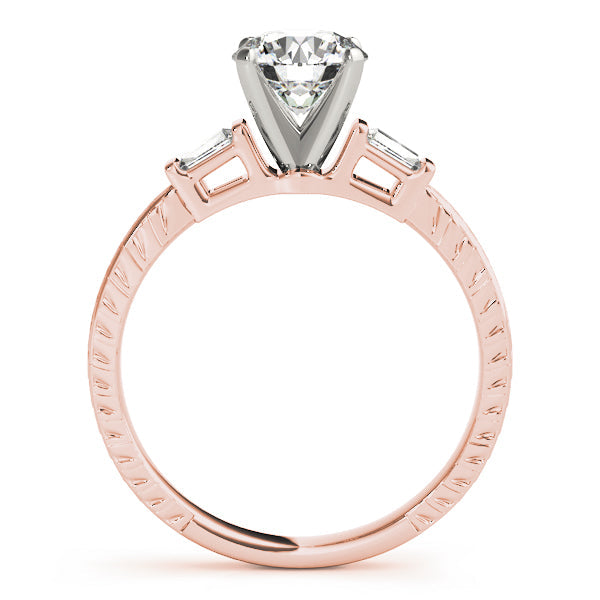 1 ct tw Three Stone Baguette Baguette Cut Engagement Ring F Color VS Clarity Diamonds GIA Center