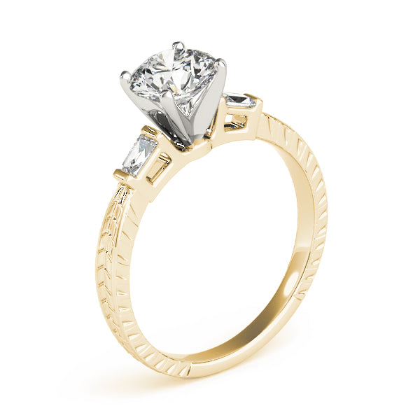1 ct tw Three Stone Baguette Baguette Cut Engagement Ring F Color VS Clarity Diamonds GIA Center