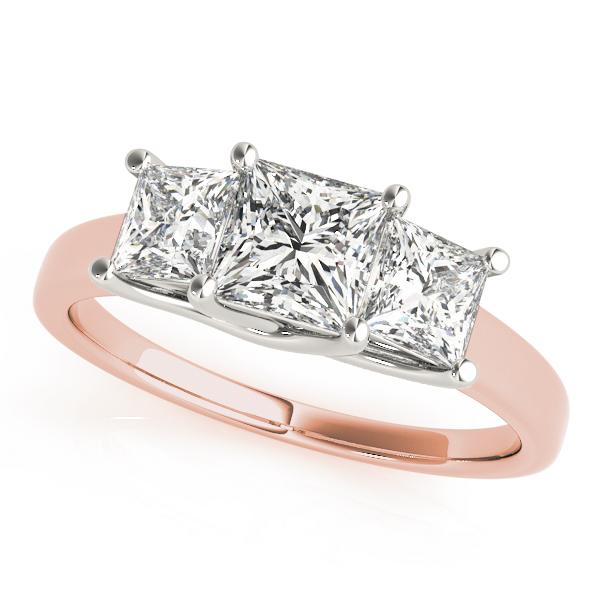 1 3/4 ct tw Three Stone Princess Engagement Ring F Color VS Clarity Diamonds GIA Center