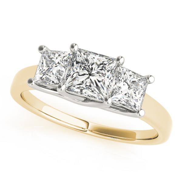 1 3/4 ct tw Three Stone Princess Engagement Ring F Color VS Clarity Diamonds GIA Center