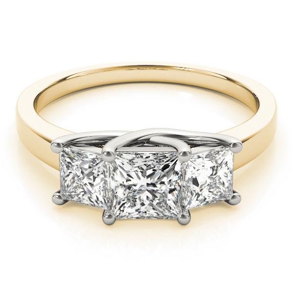 1 3/4 ct tw Three Stone Princess Engagement Ring F Color VS Clarity Diamonds GIA Center