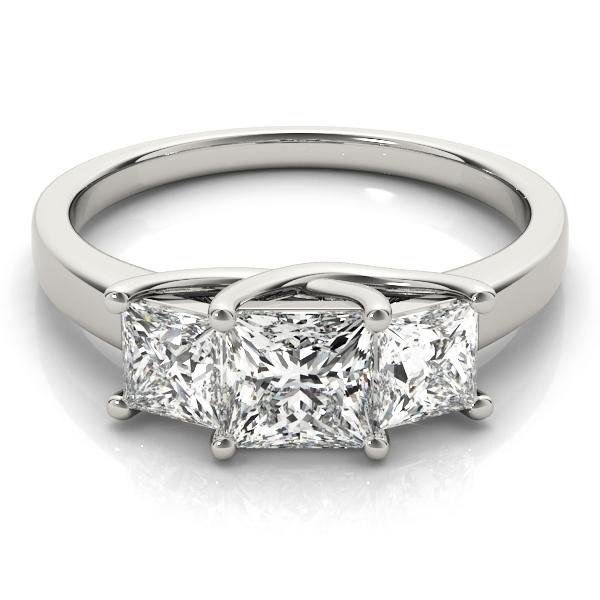 1 3/4 ct tw Three Stone Princess Engagement Ring F Color VS Clarity Diamonds GIA Center
