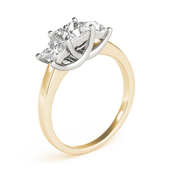 1 3/4 ct tw Three Stone Princess Engagement Ring F Color VS Clarity Diamonds GIA Center