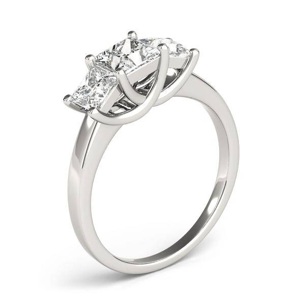 1 3/4 ct tw Three Stone Princess Engagement Ring F Color VS Clarity Diamonds GIA Center