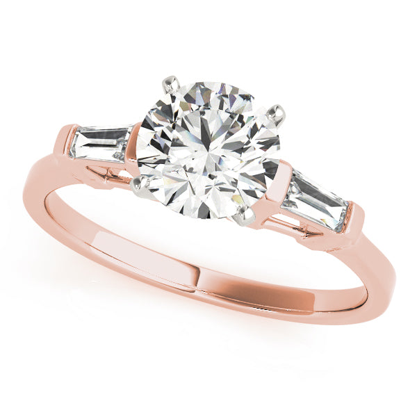 1 5/8 ct tw Three Stone Baguette Sides Engagement Ring F Color VS Clarity Diamonds GIA Center