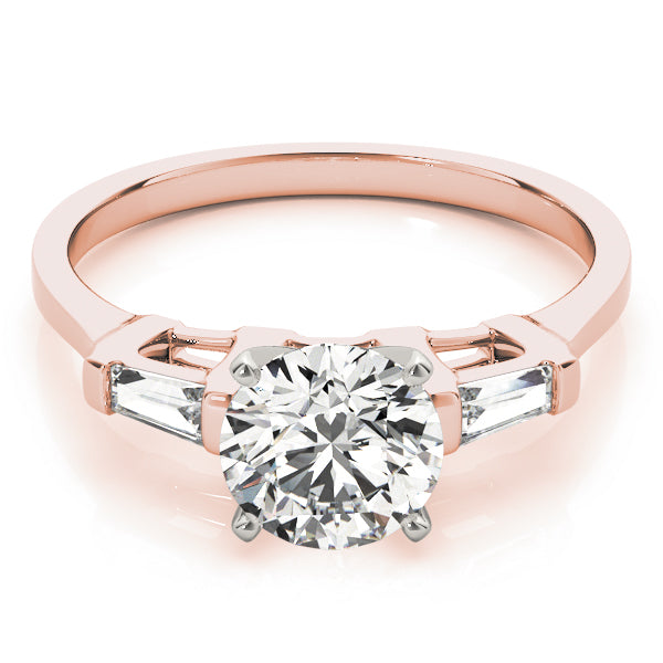 1 5/8 ct tw Three Stone Baguette Sides Engagement Ring F Color VS Clarity Diamonds GIA Center