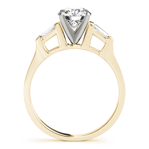 1 5/8 ct tw Three Stone Baguette Sides Engagement Ring F Color VS Clarity Diamonds GIA Center