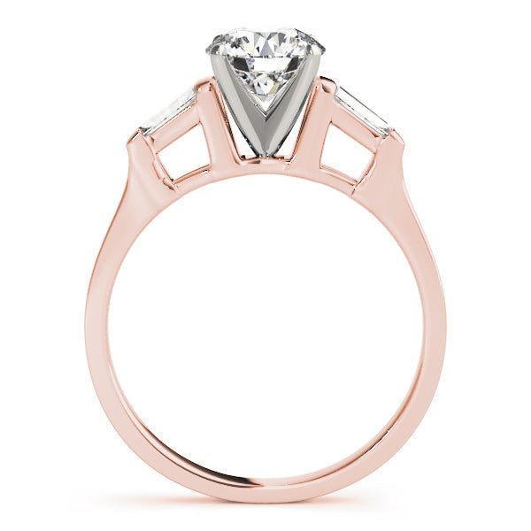 1 5/8 ct tw Three Stone Baguette Sides Engagement Ring F Color VS Clarity Diamonds GIA Center
