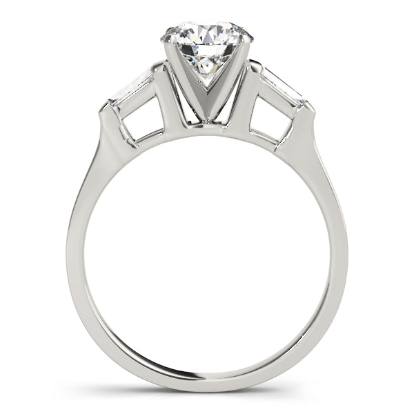 1 5/8 ct tw Three Stone Baguette Sides Engagement Ring F Color VS Clarity Diamonds GIA Center