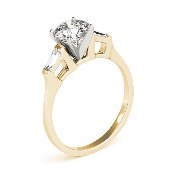 1 5/8 ct tw Three Stone Baguette Sides Engagement Ring F Color VS Clarity Diamonds GIA Center