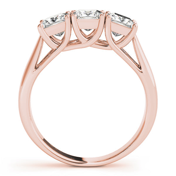 3/4 ct tw Three Stone Princess Engagement Ring F Color VS Clarity Diamonds GIA Center