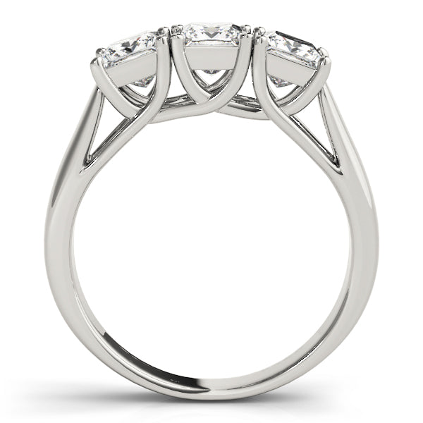 3/4 ct tw Three Stone Princess Engagement Ring F Color VS Clarity Diamonds GIA Center