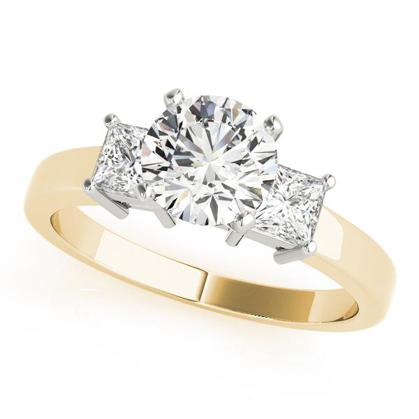 1 1/2 ct tw Three Stone Princess Sides Engagement Ring F Color VS Clarity Diamonds GIA Center