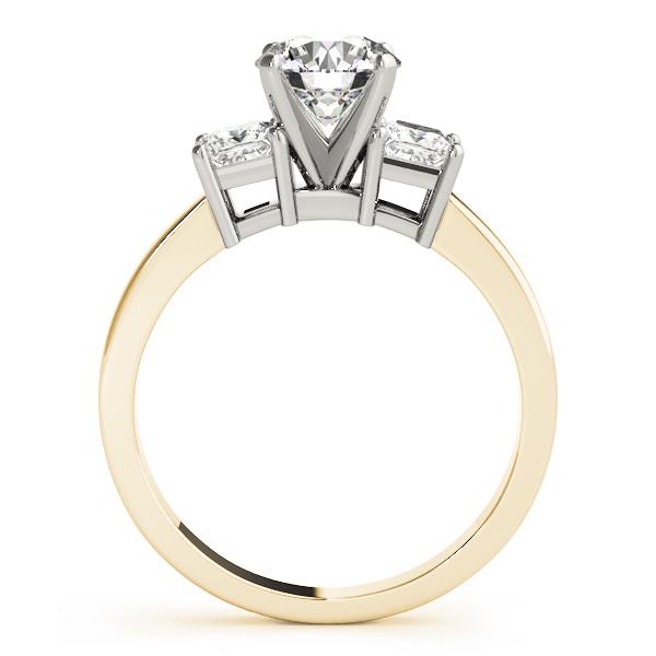 1 1/2 ct tw Three Stone Princess Sides Engagement Ring F Color VS Clarity Diamonds GIA Center