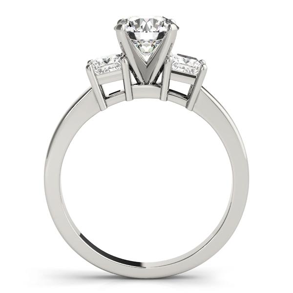 1 1/2 ct tw Three Stone Princess Sides Engagement Ring F Color VS Clarity Diamonds GIA Center