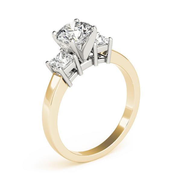 1 1/2 ct tw Three Stone Princess Sides Engagement Ring F Color VS Clarity Diamonds GIA Center