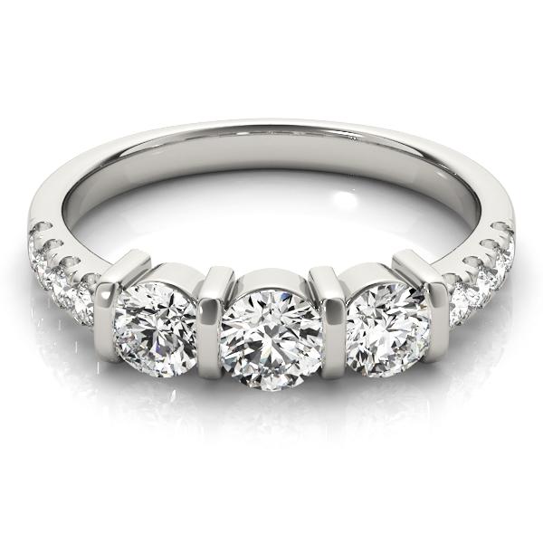 1 ct tw Three Stone Engagement Ring F Color VS Clarity Diamonds GIA Center