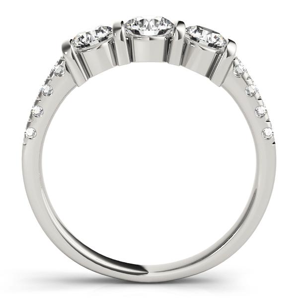 1 ct tw Three Stone Engagement Ring F Color VS Clarity Diamonds GIA Center