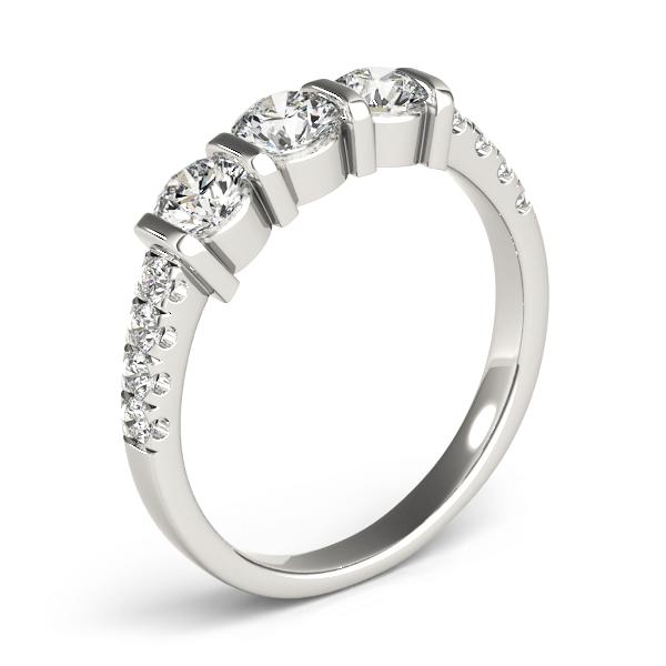 1 ct tw Three Stone Engagement Ring F Color VS Clarity Diamonds GIA Center