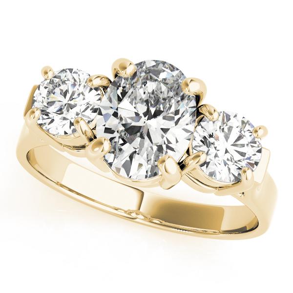 2 ct tw Three Stone Oval Center Engagement Ring F Color VS Clarity Diamonds GIA Center