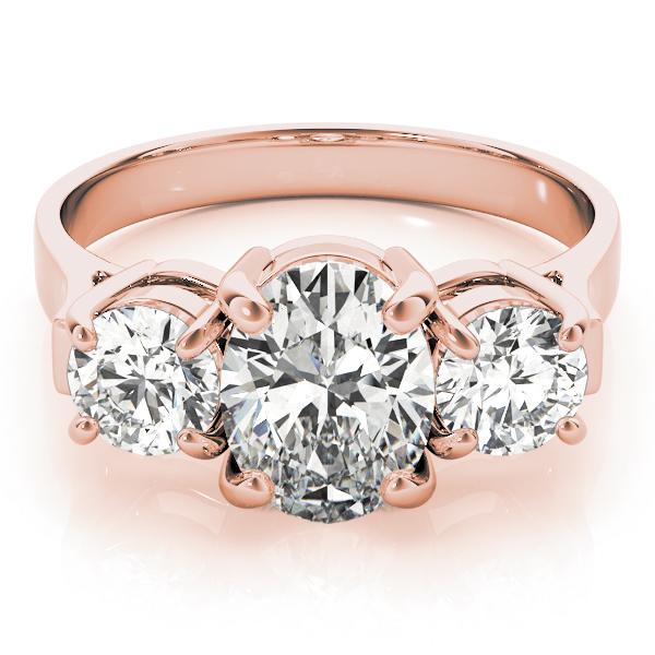 2 ct tw Three Stone Oval Center Engagement Ring F Color VS Clarity Diamonds GIA Center