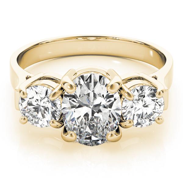 2 ct tw Three Stone Oval Center Engagement Ring F Color VS Clarity Diamonds GIA Center