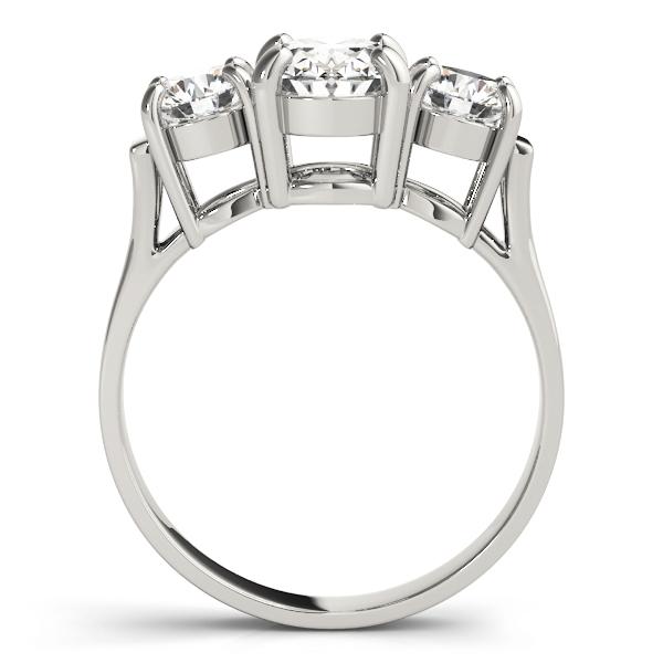 2 ct tw Three Stone Oval Center Engagement Ring F Color VS Clarity Diamonds GIA Center