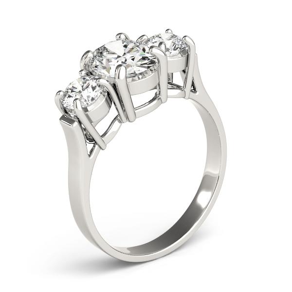 2 ct tw Three Stone Oval Center Engagement Ring F Color VS Clarity Diamonds GIA Center
