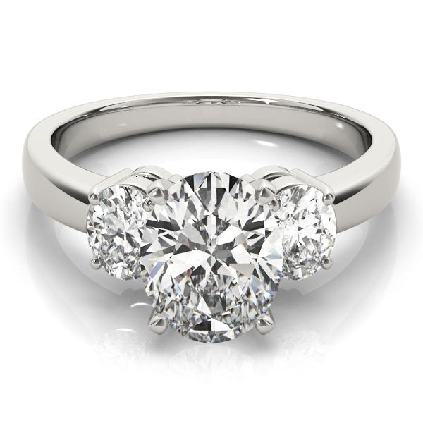 5 ct tw Three Stone Oval Cut Engagement Ring F Color VS Clarity Diamonds GIA Center