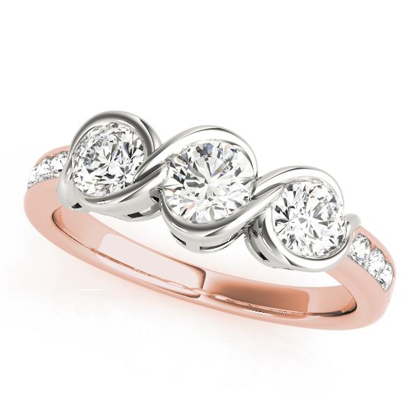 1 ct tw Three Stone Engagement Ring F Color VS Clarity Diamonds GIA Center