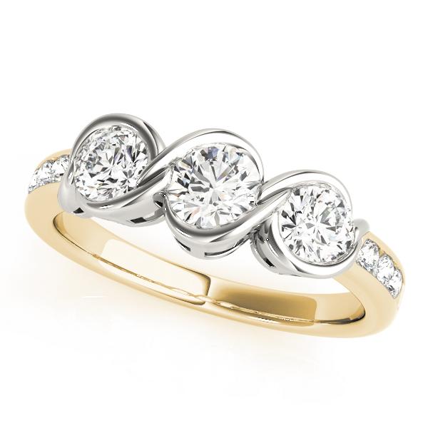 1 ct tw Three Stone Engagement Ring F Color VS Clarity Diamonds GIA Center