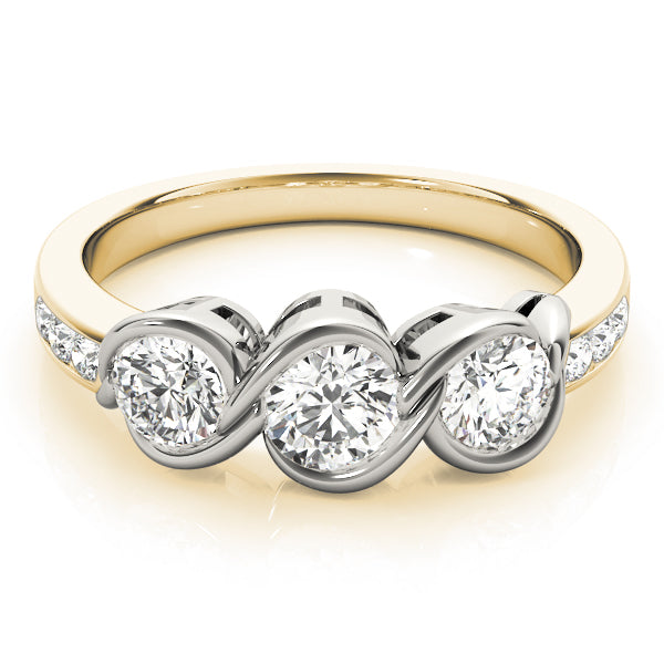 1/2 ct tw Three Stone Engagement Ring F Color VS Clarity Diamonds GIA Center
