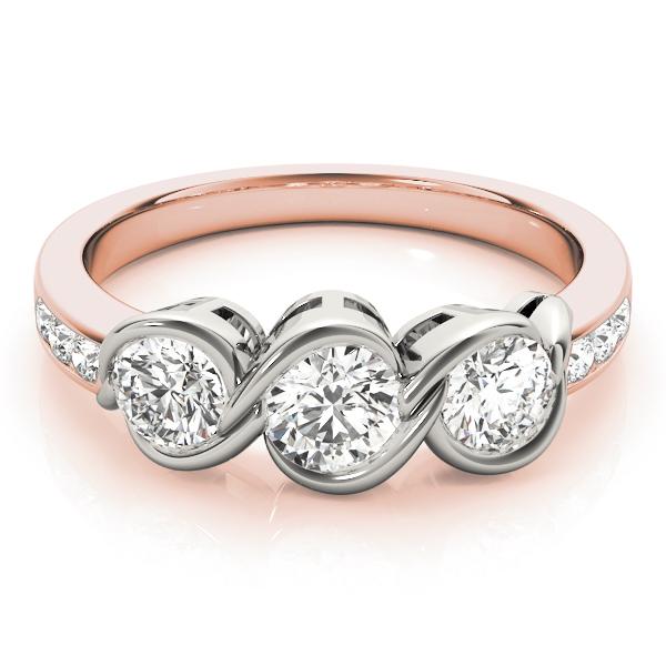 1 ct tw Three Stone Engagement Ring F Color VS Clarity Diamonds GIA Center