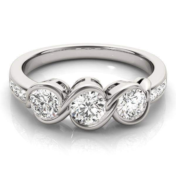 1 ct tw Three Stone Engagement Ring F Color VS Clarity Diamonds GIA Center
