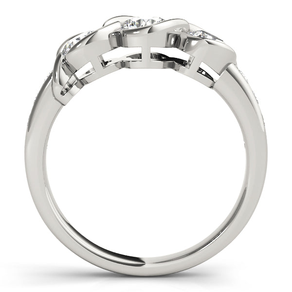 1/2 ct tw Three Stone Engagement Ring F Color VS Clarity Diamonds GIA Center