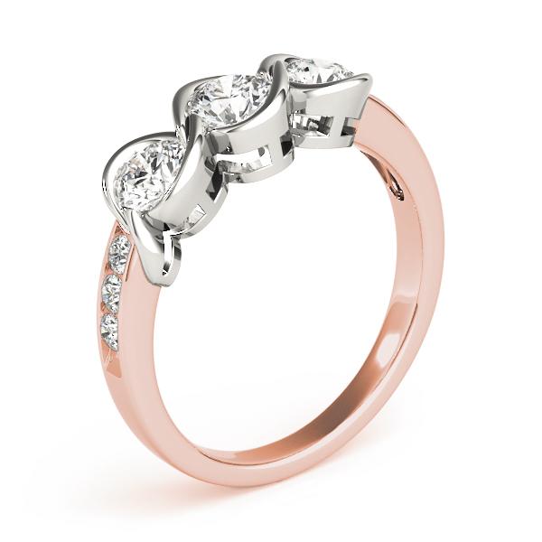 1 ct tw Three Stone Engagement Ring F Color VS Clarity Diamonds GIA Center