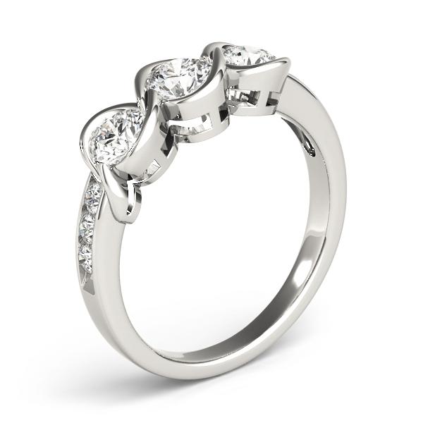 1 ct tw Three Stone Engagement Ring F Color VS Clarity Diamonds GIA Center