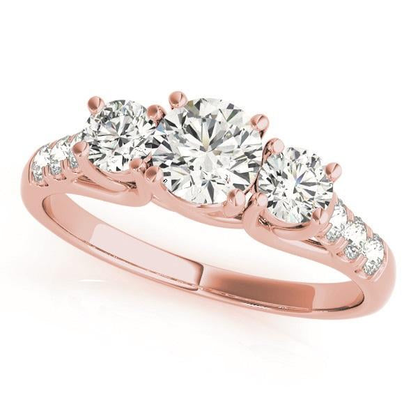 1 1/3 ct tw Three Stone Engagement Ring F Color VS Clarity Diamonds GIA Center
