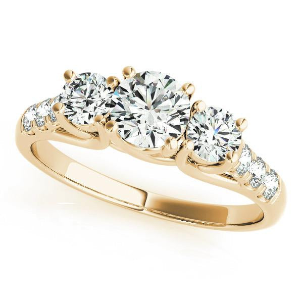 1 5/8 ct tw Three Stone Engagement Ring F Color VS Clarity Diamonds GIA Center